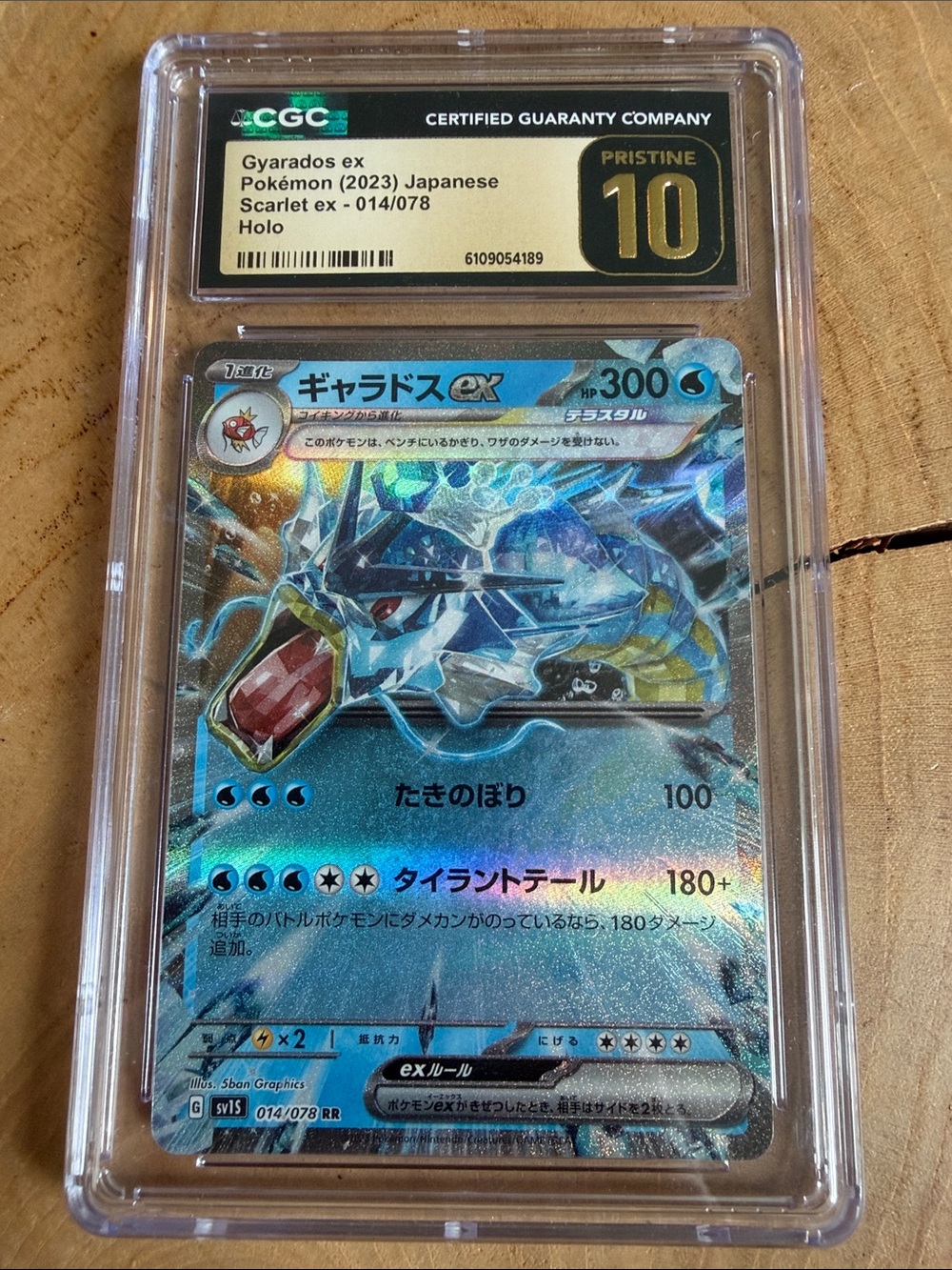CGC Pristine 10 Graded Gyarados ex Holo Pokémon Card - Blue Holographic